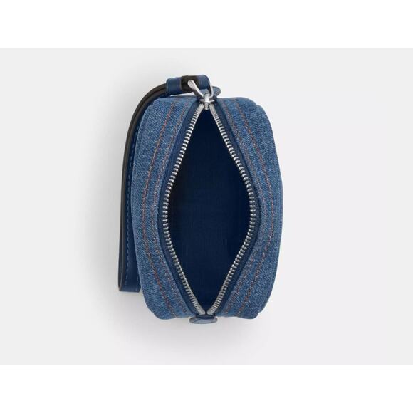NWT Coach CAP97 Pouch Wristlet IN denim/Silver/Indigo - Picture 7 of 8